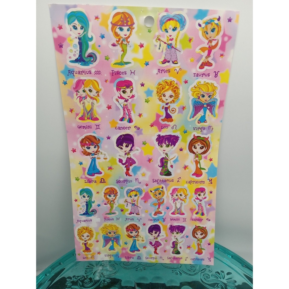 Lisa Frank Zodiac Astrology Sticker Sheet S1023 Full Sheet Unused Year? Fr Book